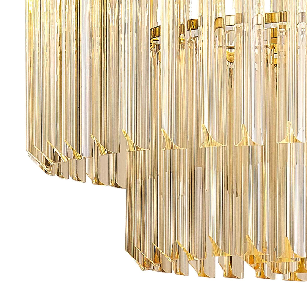 NL89699 Vienna 8 Light Round Pendant Brass Cognac