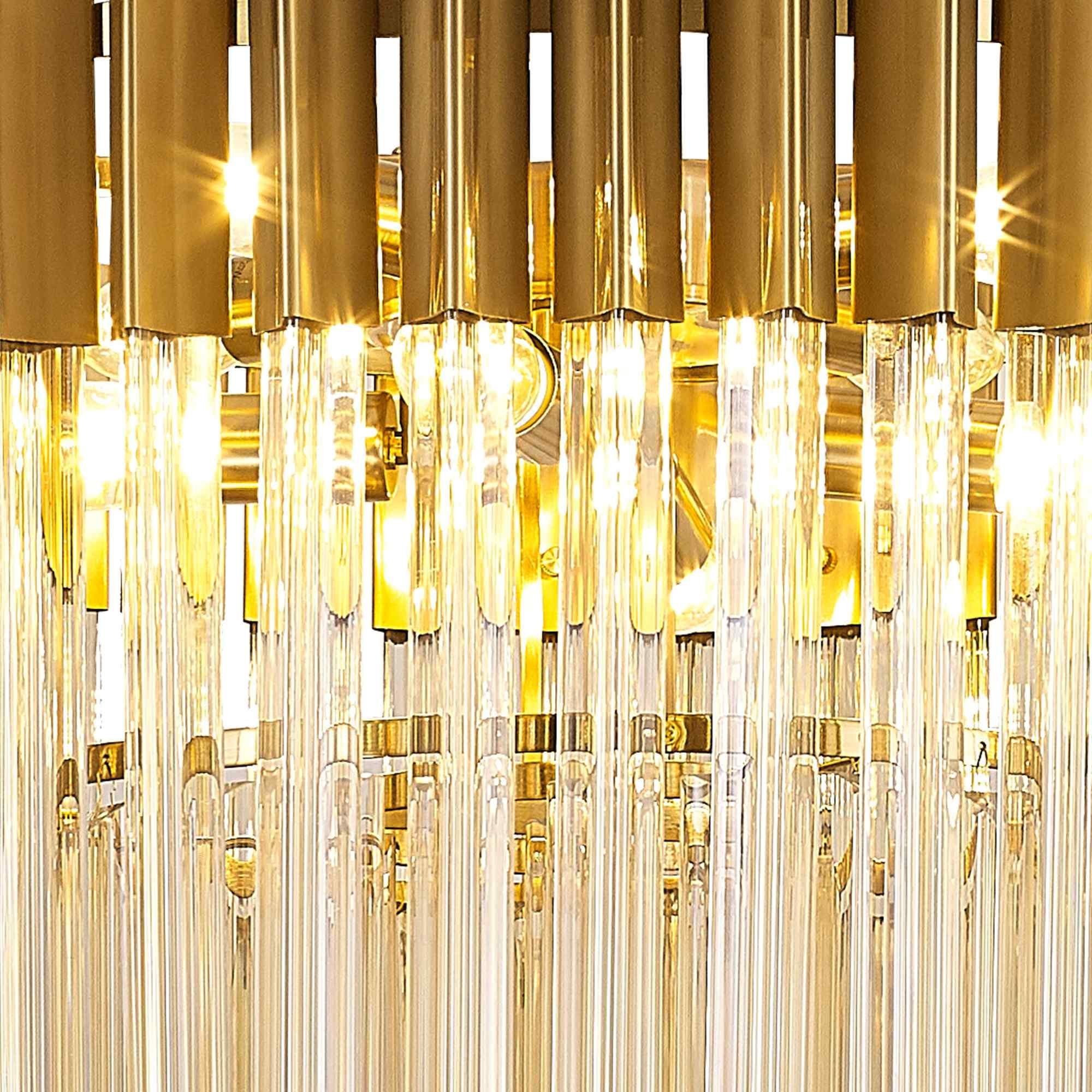 NL89699 Vienna 8 Light Round Pendant Brass Cognac