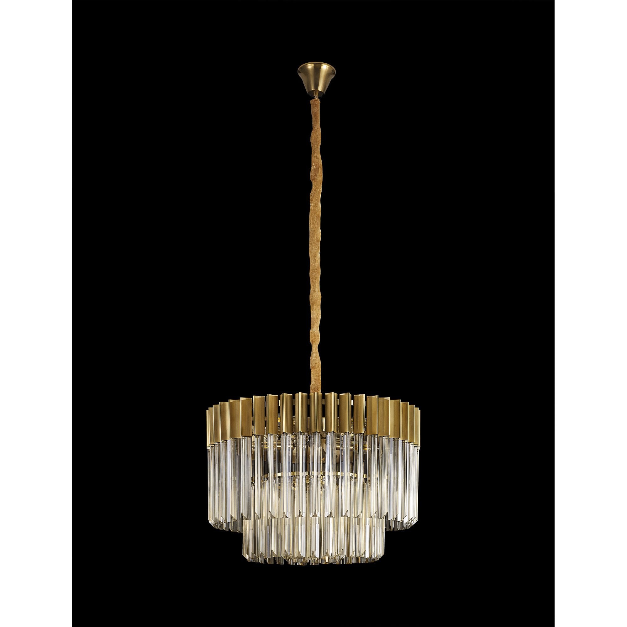 NL89699 Vienna 8 Light Round Pendant Brass Cognac