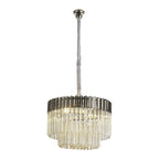 NL89709 Vienna 8 Light Round Pendant Polished Nickel Cognac