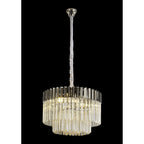 NL89709 Vienna 8 Light Round Pendant Polished Nickel Cognac