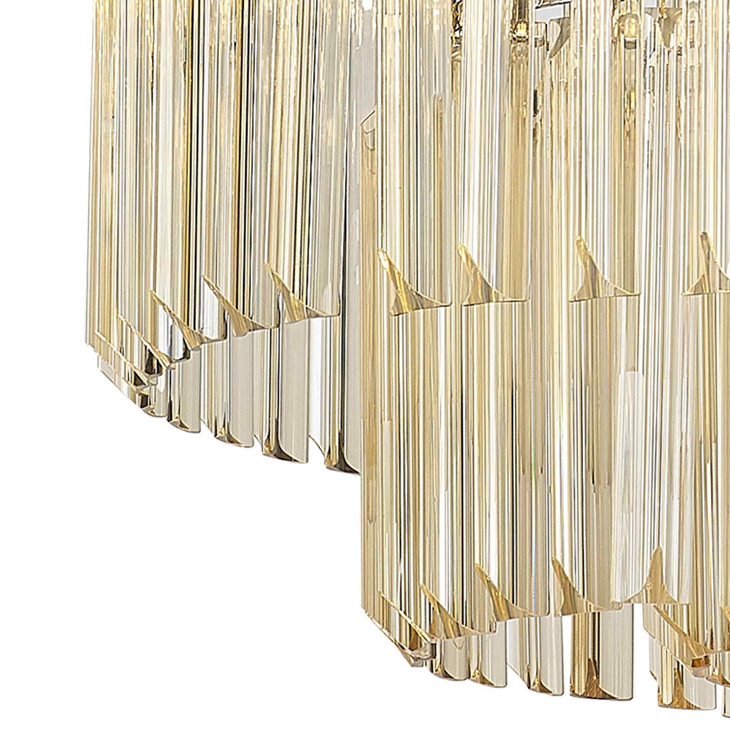 NL89709 Vienna 8 Light Round Pendant Polished Nickel Cognac