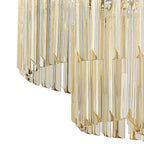 NL89709 Vienna 8 Light Round Pendant Polished Nickel Cognac