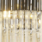 NL89709 Vienna 8 Light Round Pendant Polished Nickel Cognac