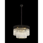 NL89719 Vienna 8 Light Round Pendant Matt Black Clear