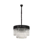 NL89719 Vienna 8 Light Round Pendant Matt Black Clear