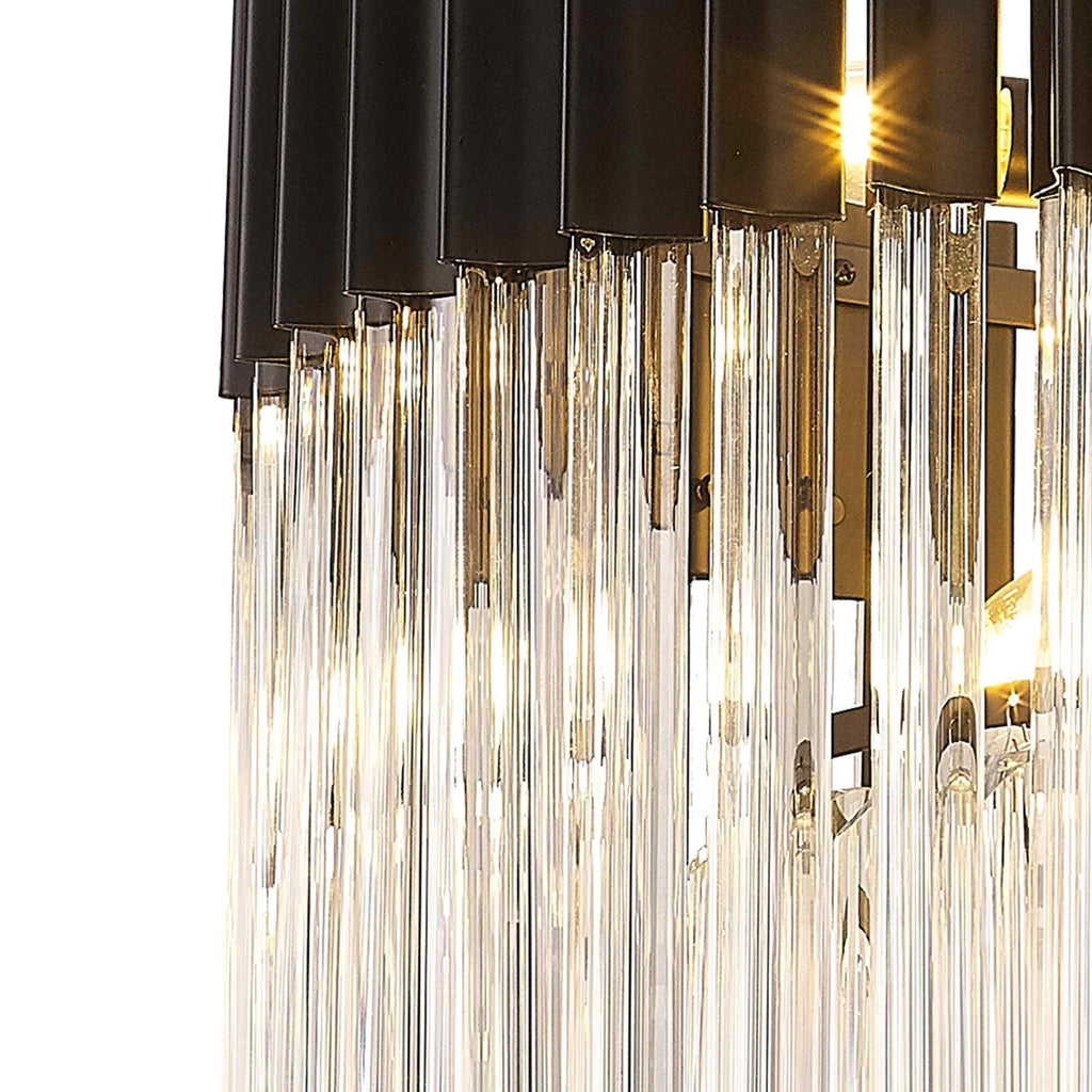 NL89719 Vienna 8 Light Round Pendant Matt Black Clear