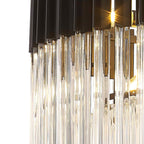 NL89719 Vienna 8 Light Round Pendant Matt Black Clear