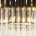 NL89719 Vienna 8 Light Round Pendant Matt Black Clear