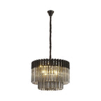 NL89729 Vienna 8 Light Round Pendant Matt Black Smoked
