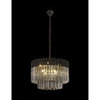 NL89729 Vienna 8 Light Round Pendant Matt Black Smoked