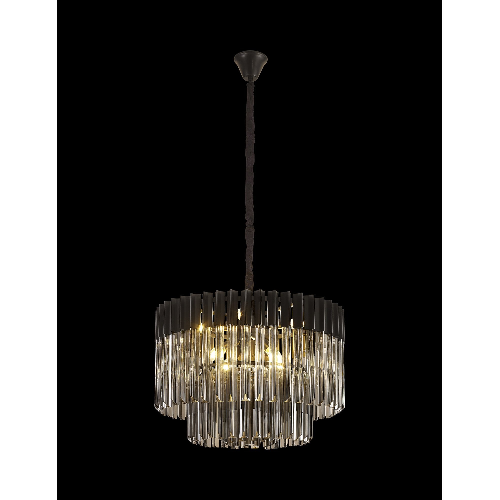 NL89729 Vienna 8 Light Round Pendant Matt Black Smoked