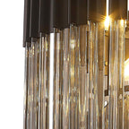 NL89729 Vienna 8 Light Round Pendant Matt Black Smoked