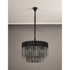 NL89729 Vienna 8 Light Round Pendant Matt Black Smoked