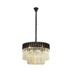 NL89739 Vienna 8 Light Round Pendant Matt Black Cognac