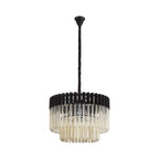 NL89739 Vienna 8 Light Round Pendant Matt Black Cognac