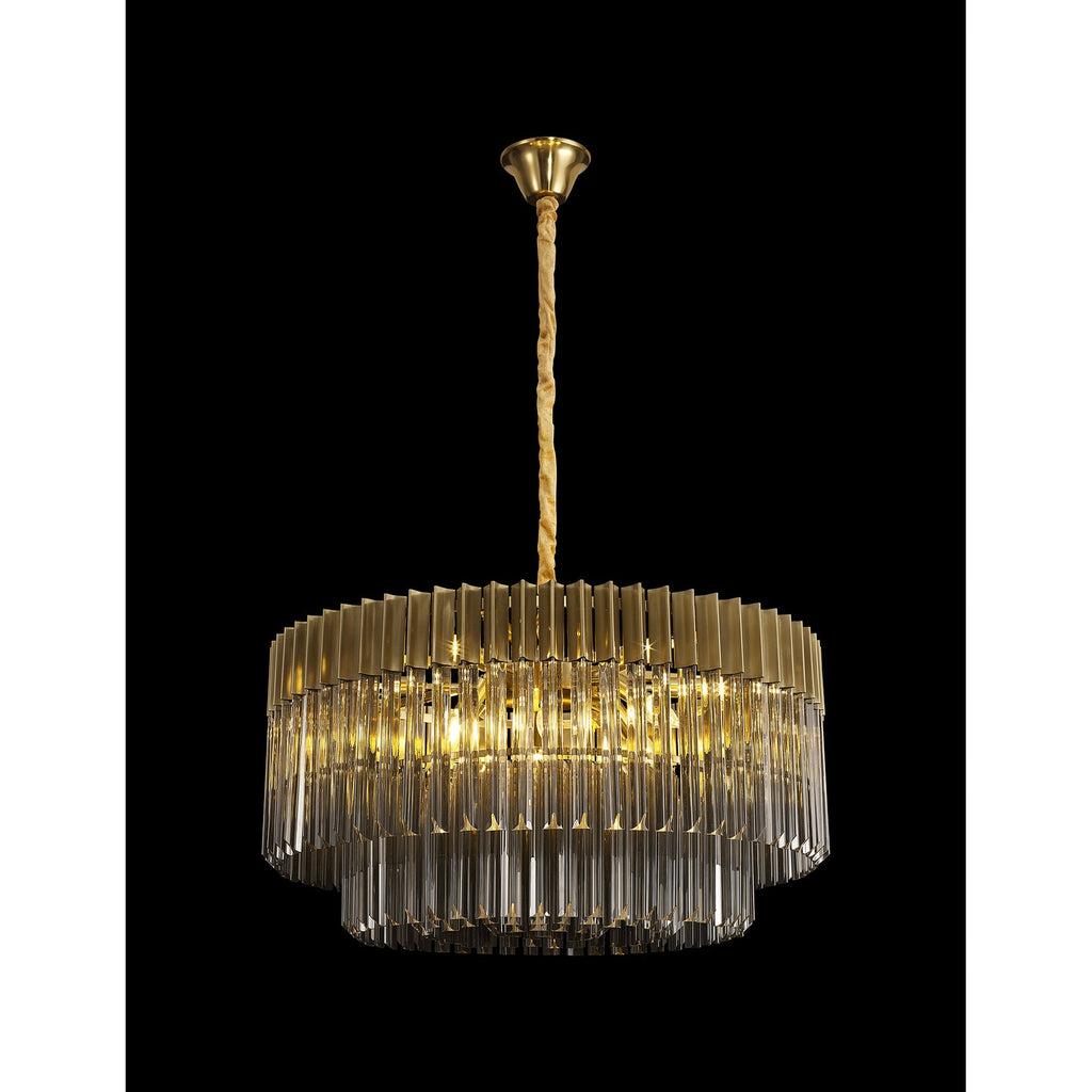 NL89749 Vienna 12 Light Round Pendant Brass Smoked