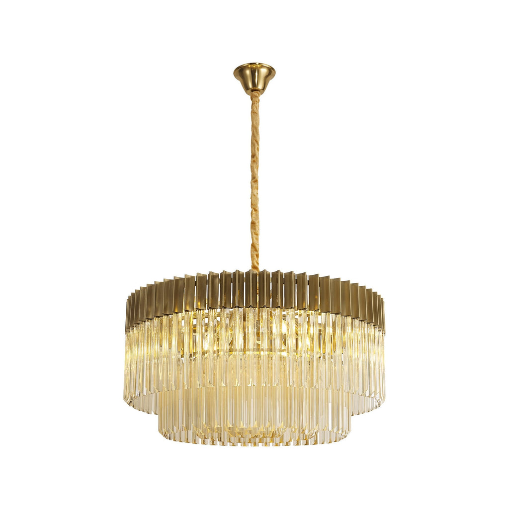 NL89759 Vienna 12 Light Round Pendant Brass Cognac