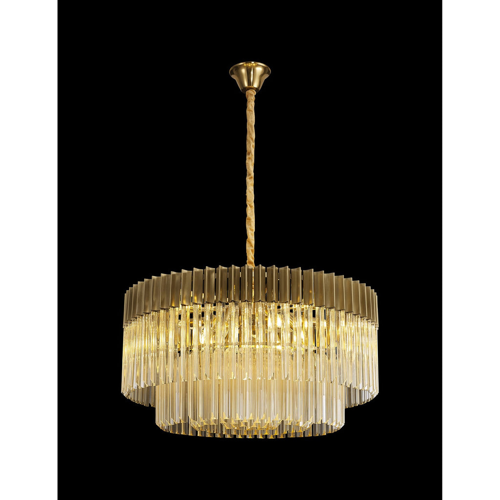 NL89759 Vienna 12 Light Round Pendant Brass Cognac