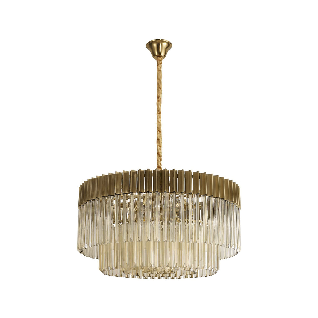 NL89759 Vienna 12 Light Round Pendant Brass Cognac