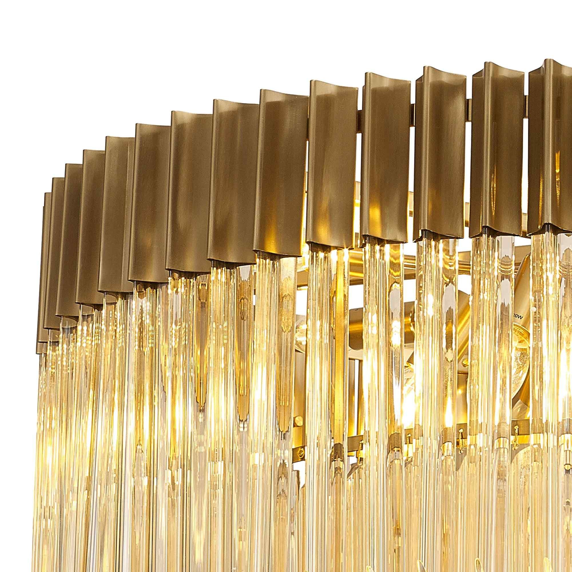 NL89759 Vienna 12 Light Round Pendant Brass Cognac