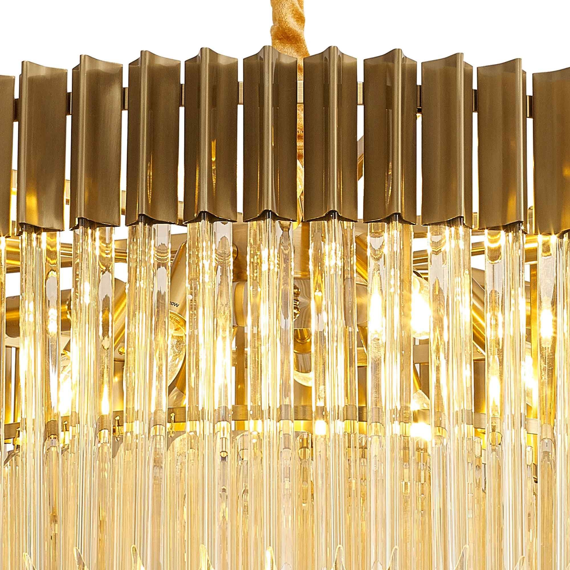 NL89759 Vienna 12 Light Round Pendant Brass Cognac