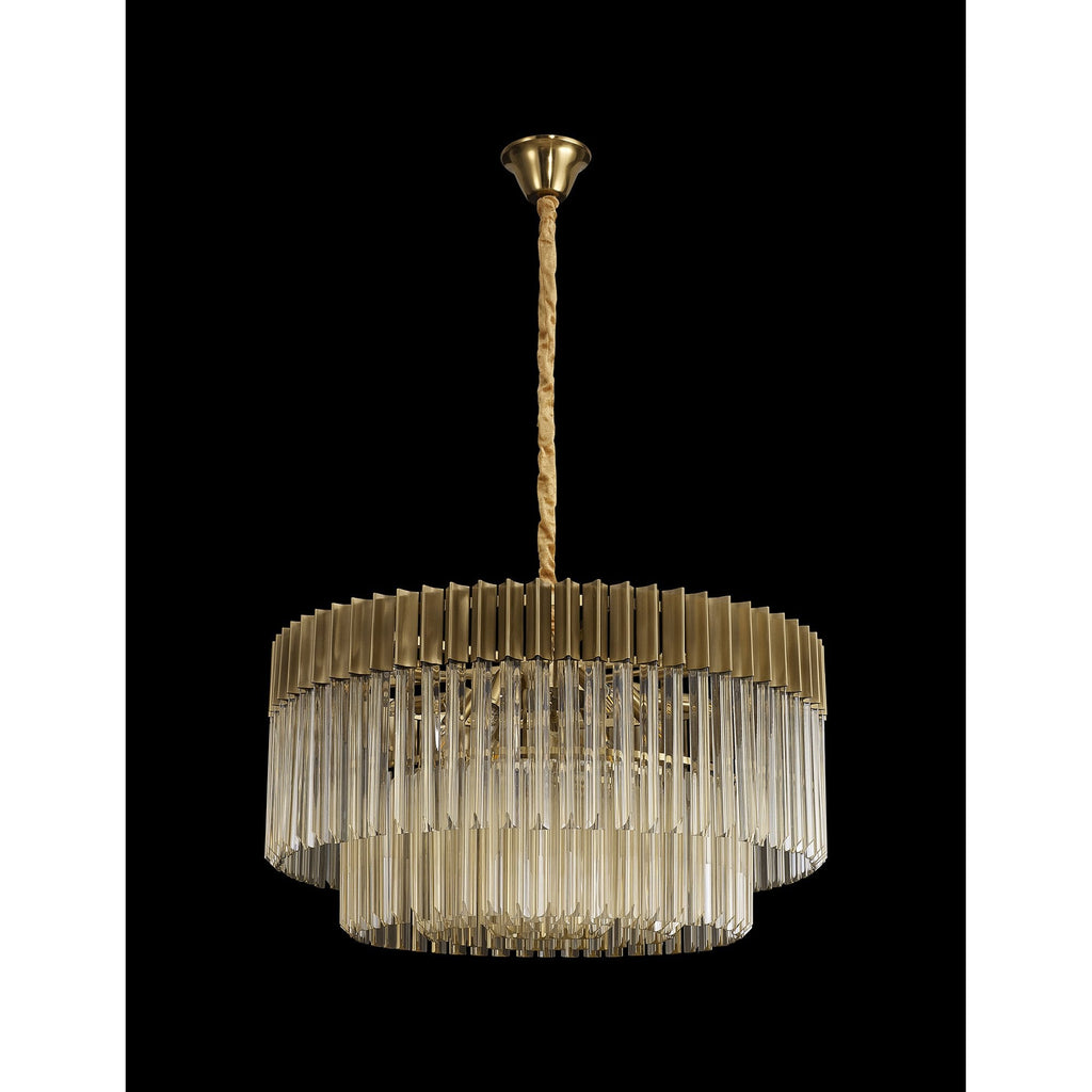NL89759 Vienna 12 Light Round Pendant Brass Cognac