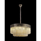 NL89769 Vienna 12 Light Round Pendant Polished Nickel Cognac