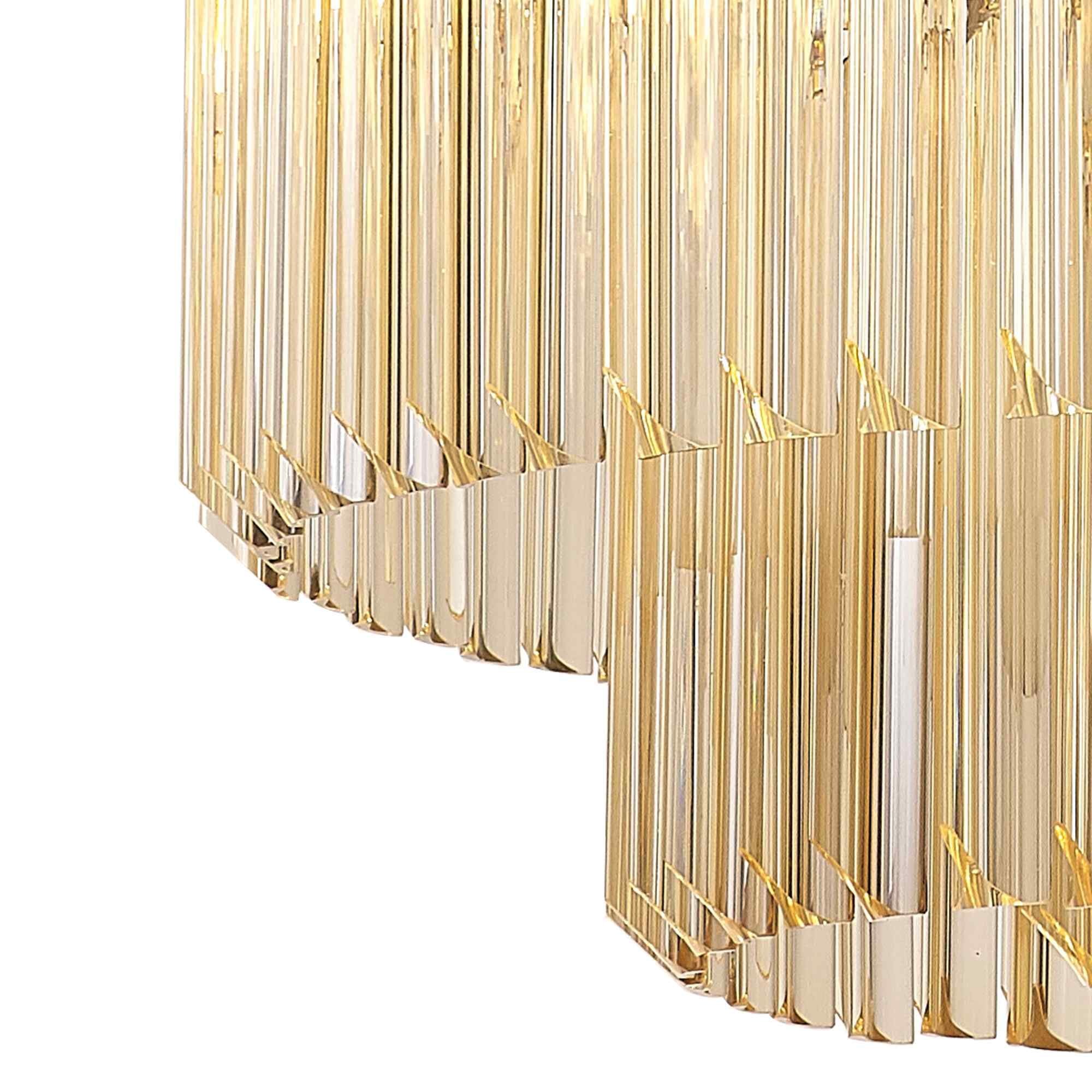 NL89769 Vienna 12 Light Round Pendant Polished Nickel Cognac