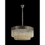 NL89769 Vienna 12 Light Round Pendant Polished Nickel Cognac