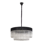 NL89779 Vienna 12 Light Round Pendant Matt Black Clear