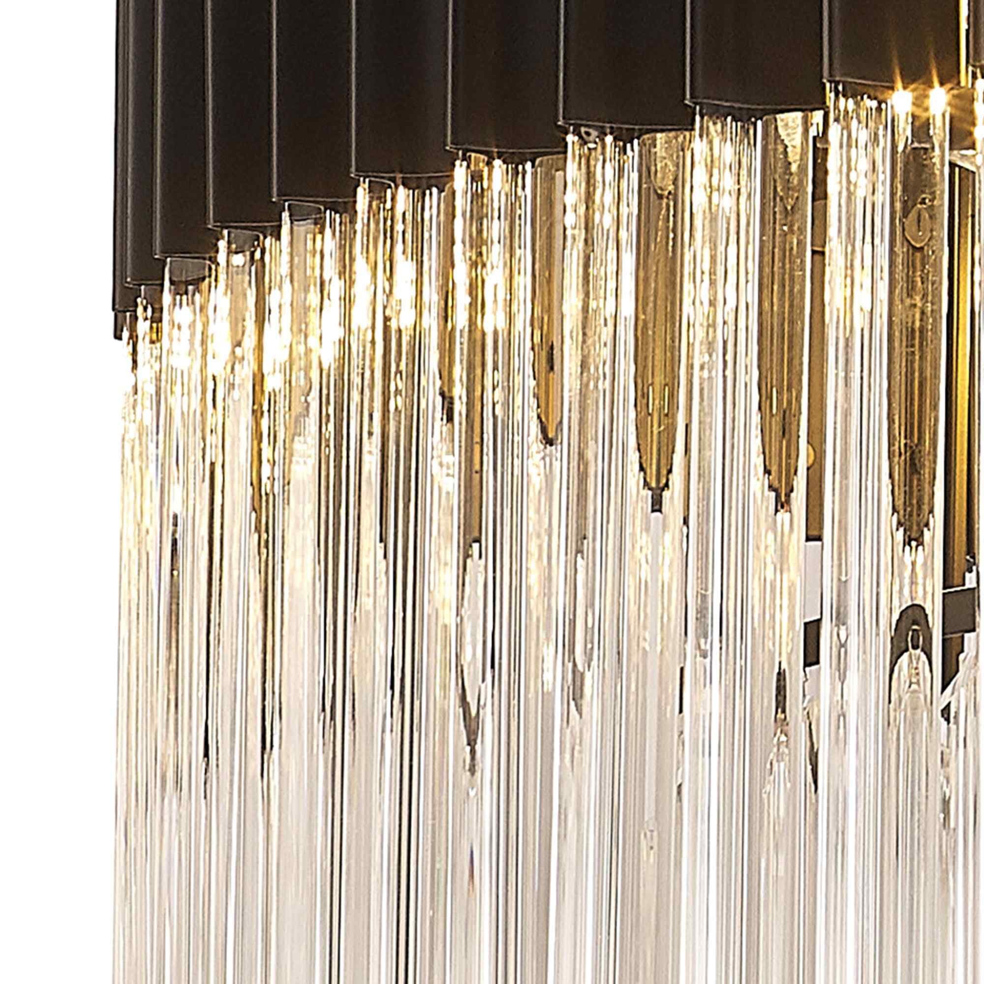 NL89779 Vienna 12 Light Round Pendant Matt Black Clear