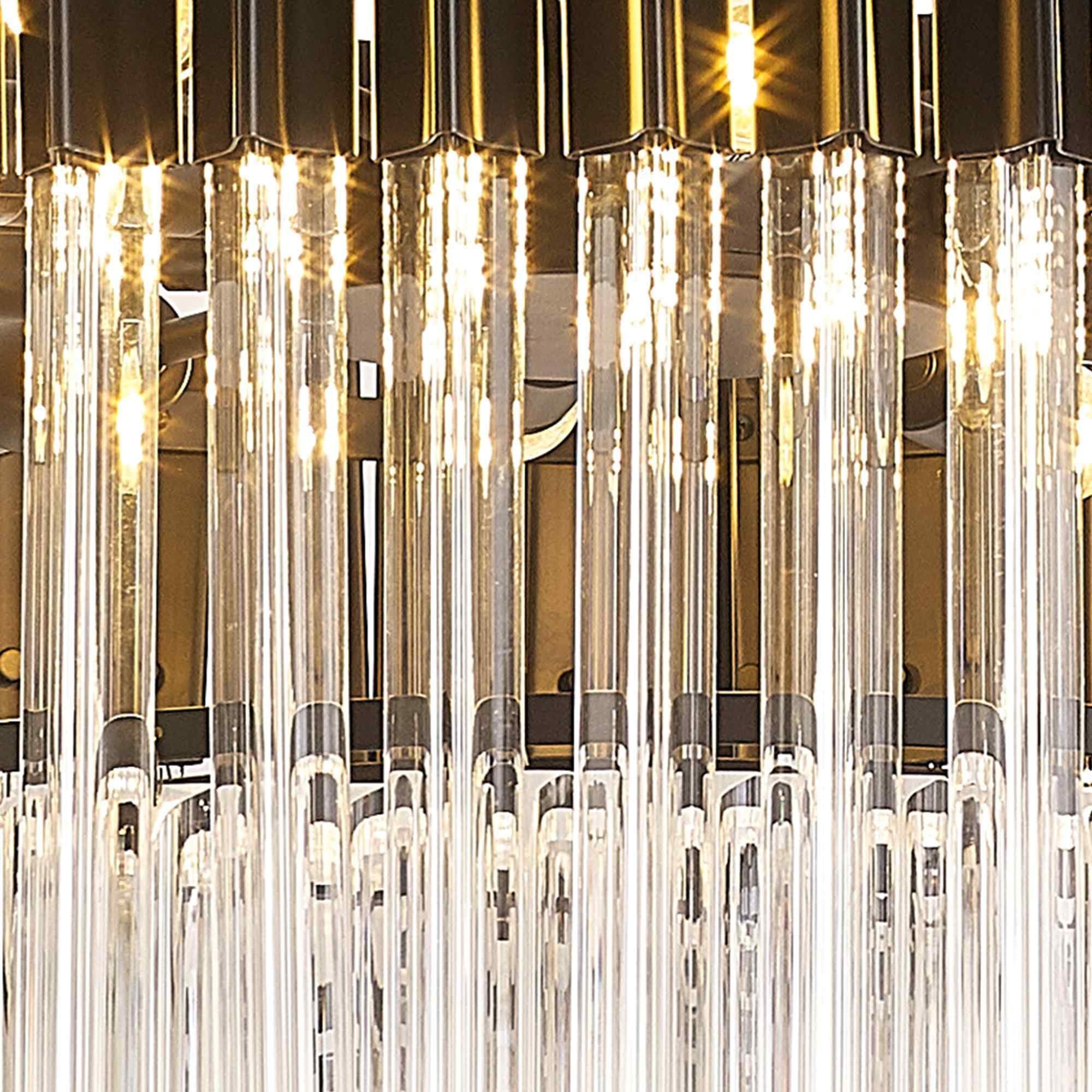 NL89779 Vienna 12 Light Round Pendant Matt Black Clear