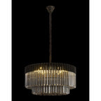 NL89789 Vienna 12 Light Round Pendant Matt Black Smoked
