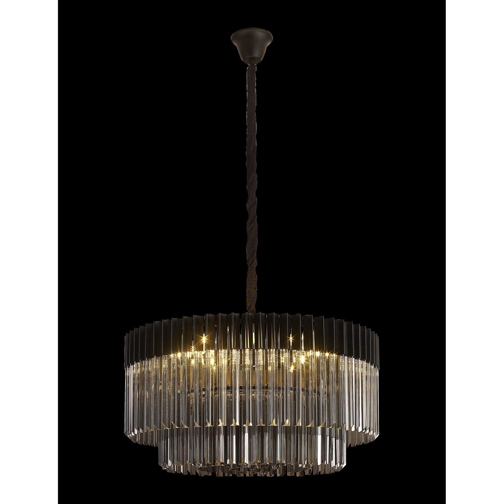 NL89789 Vienna 12 Light Round Pendant Matt Black Smoked