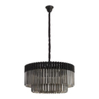 NL89789 Vienna 12 Light Round Pendant Matt Black Smoked