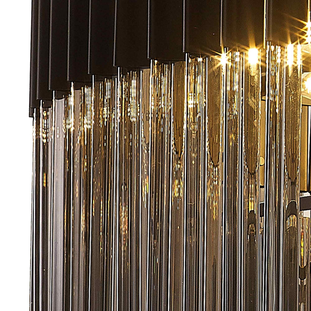 NL89789 Vienna 12 Light Round Pendant Matt Black Smoked