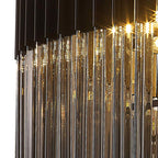 NL89789 Vienna 12 Light Round Pendant Matt Black Smoked
