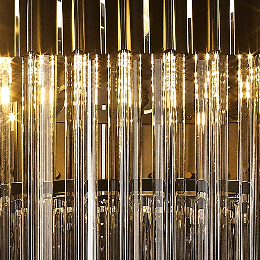 NL89789 Vienna 12 Light Round Pendant Matt Black Smoked