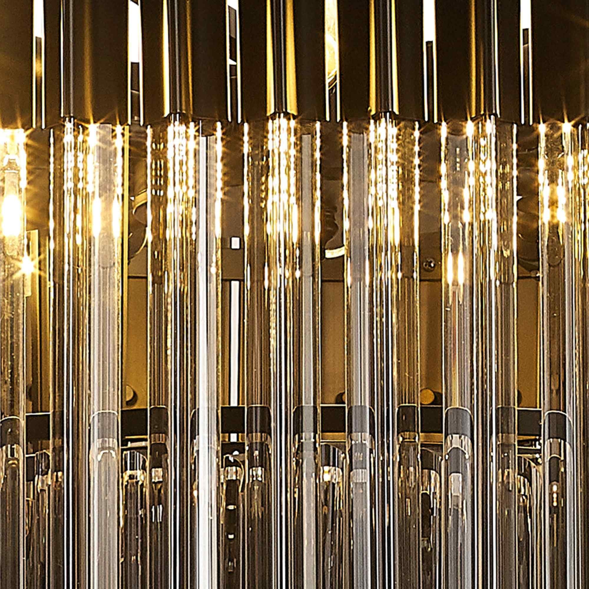 NL89789 Vienna 12 Light Round Pendant Matt Black Smoked