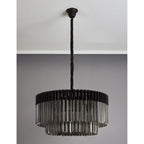 NL89789 Vienna 12 Light Round Pendant Matt Black Smoked
