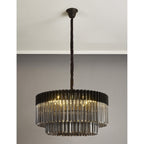 NL89789 Vienna 12 Light Round Pendant Matt Black Smoked