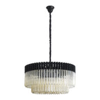NL89799 Vienna 12 Light Round Pendant Matt Black Cognac