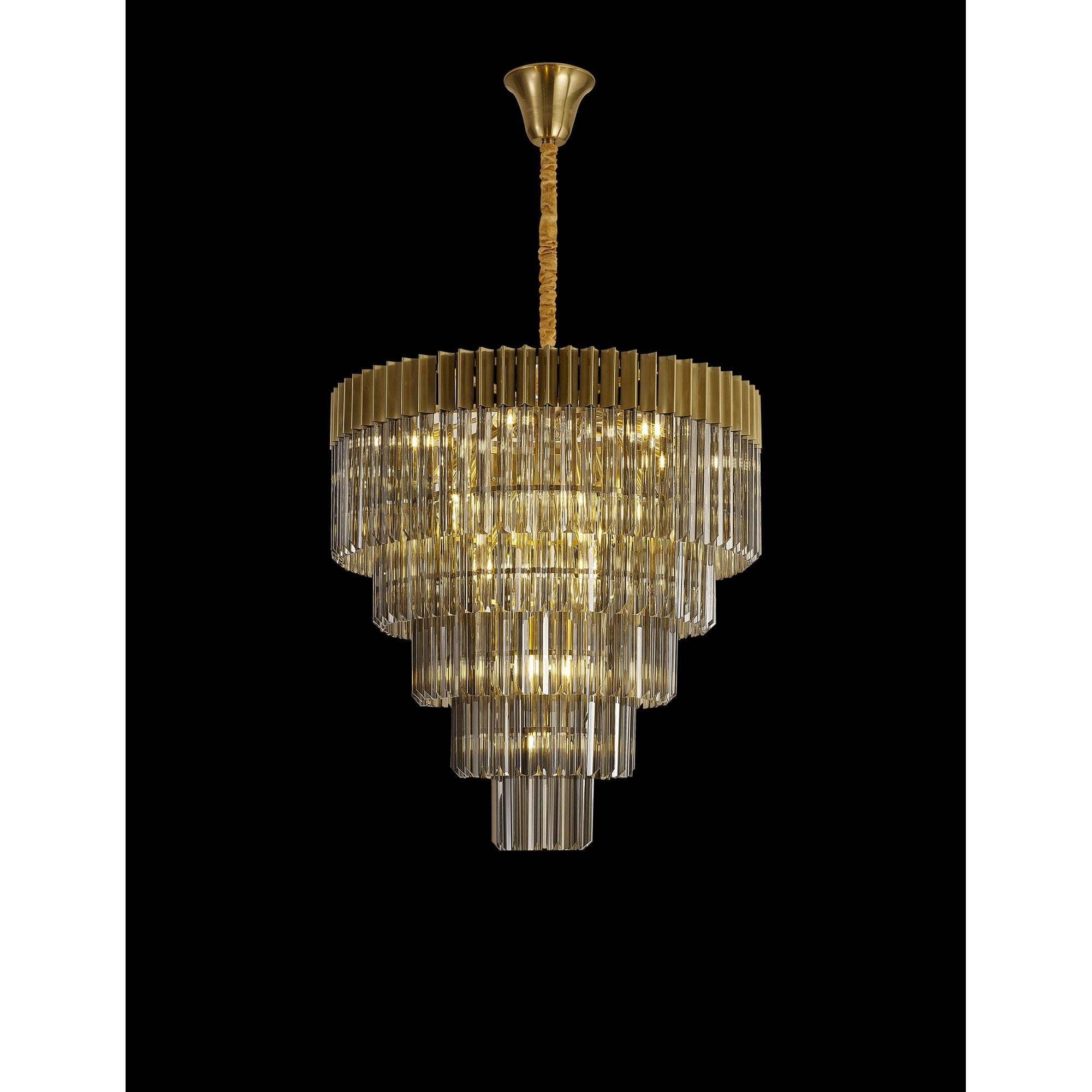 NL89809 Vienna 19 Light 5 Tier Round Pendant Brass Smoked