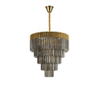 NL89809 Vienna 19 Light 5 Tier Round Pendant Brass Smoked