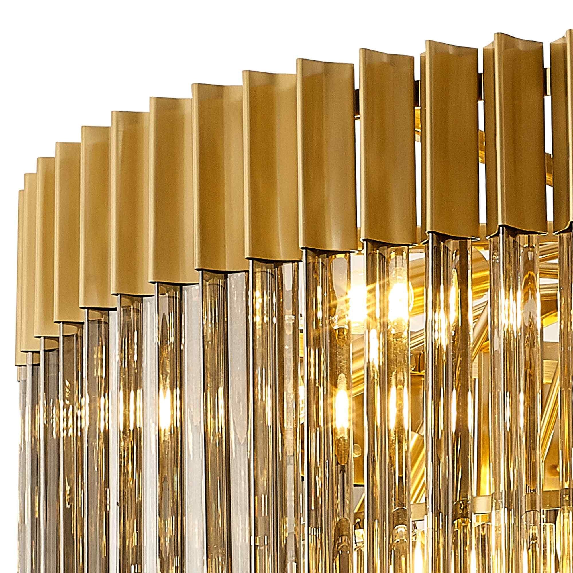 NL89809 Vienna 19 Light 5 Tier Round Pendant Brass Smoked