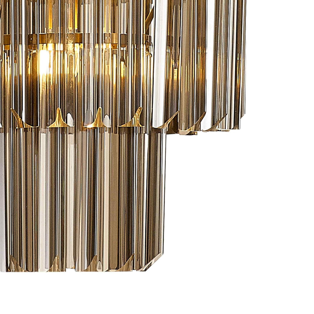 NL89809 Vienna 19 Light 5 Tier Round Pendant Brass Smoked
