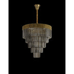 NL89809 Vienna 19 Light 5 Tier Round Pendant Brass Smoked
