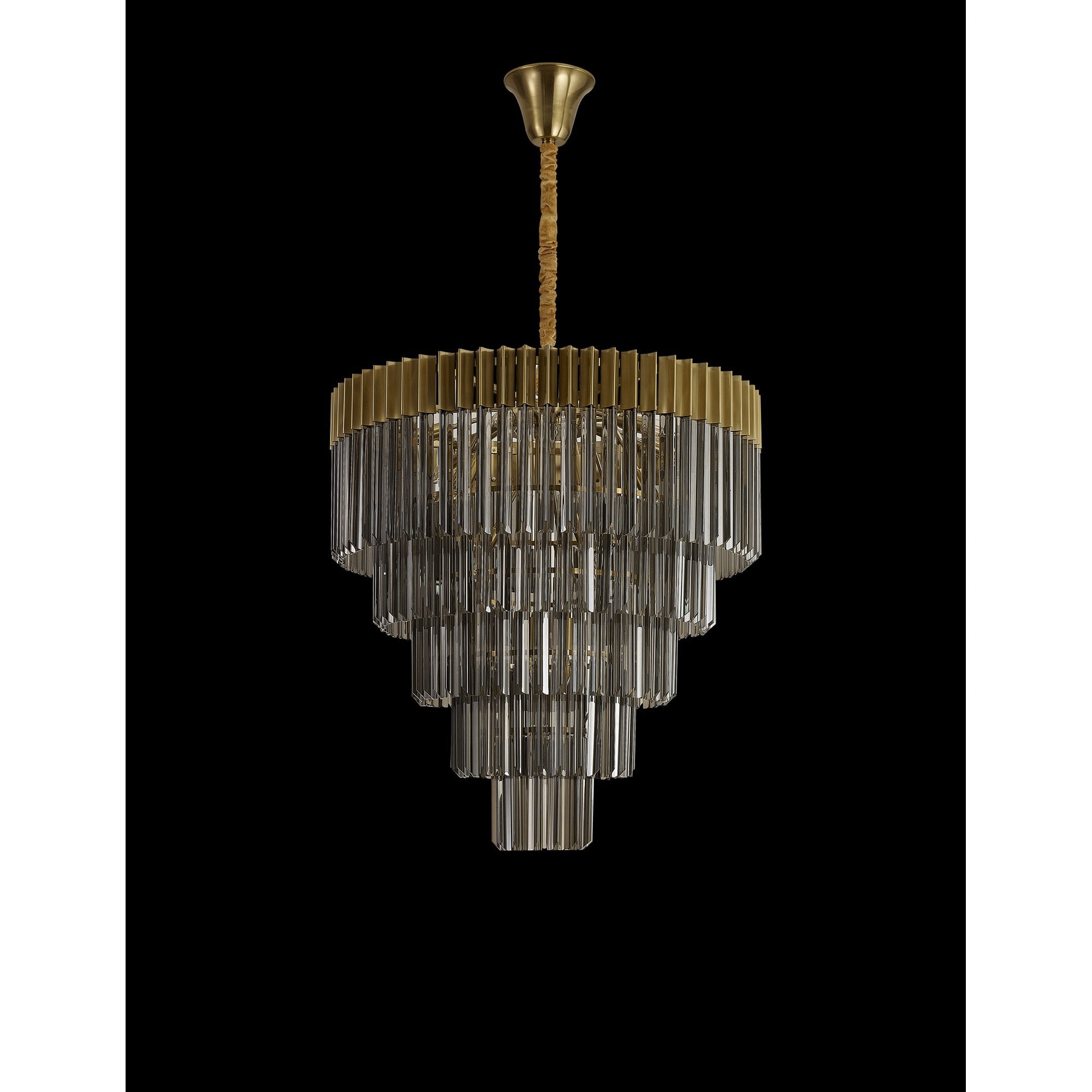 NL89809 Vienna 19 Light 5 Tier Round Pendant Brass Smoked