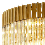 NL89819 Vienna 19 Light 5 Tier Round Pendant Brass Cognac